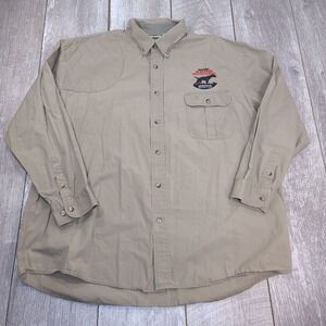 Bob Allen Shooting Shirt Men XL Tan NAVHDA 2008 Invitational Hunting Long Sleeve